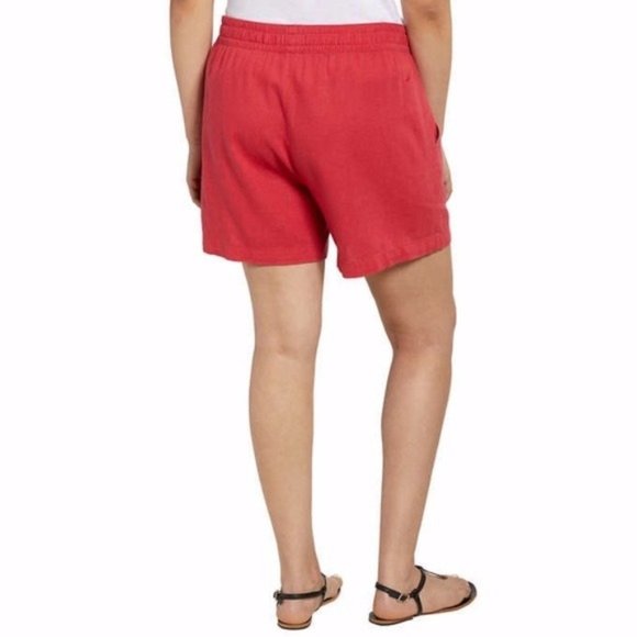 NWT NAUTICA Ladies Linen Blend Pull On Shorts - Rose Coral (Red) - Picture 3 of 5